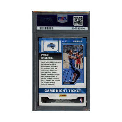 Paolo Banchero 2023 Panini Contenders Basketball Game Night Ticket Championship Edition 1/1 PSA
