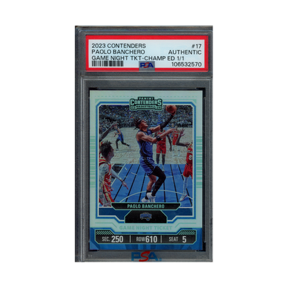 Paolo Banchero 2023 Panini Contenders Basketball Game Night Ticket Championship Edition 1/1 PSA