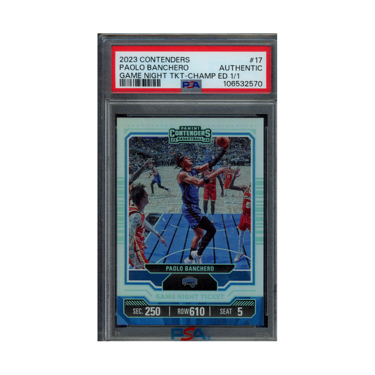 Paolo Banchero 2023 Panini Contenders Basketball Game Night Ticket Championship Edition 1/1 PSA