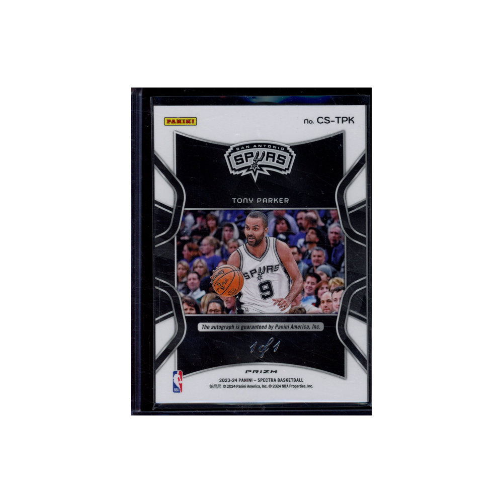 Tony Parker 2023-24 Panini Spectra Basketball Catalysts Auto Black 1/1