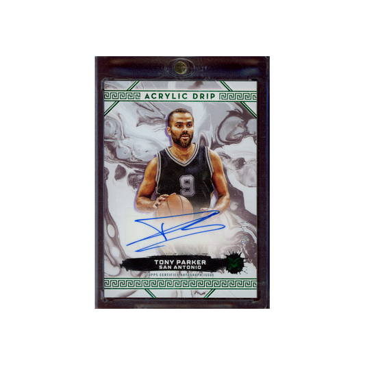 Tony Parker 2024 Topps Acrylic Drip Auto Green /10