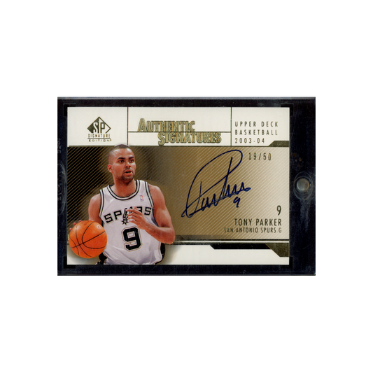 Tony Parker 2004 Upper Deck SP Signature Edition Authentic Signatures Gold Auto /50