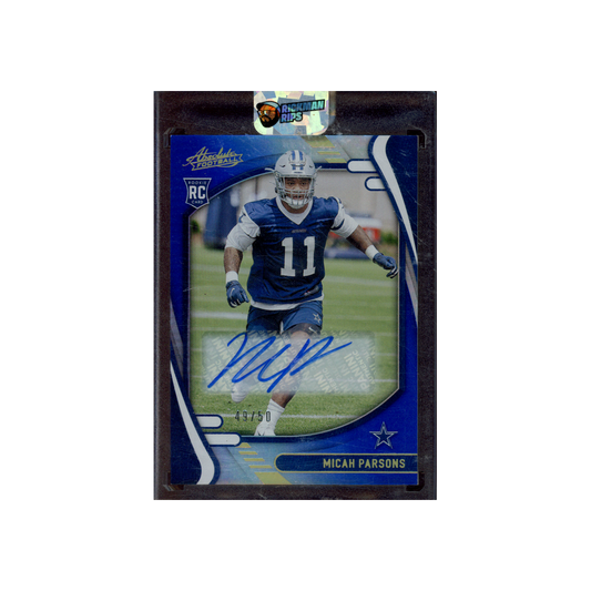 Micah Parsons 2021 Panini Absolute Football Rookie Auto Blue /50