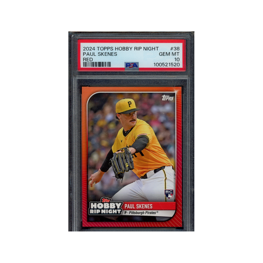 Paul Skenes 2024 Topps Hobby Rip Night Red Rookie PSA 10