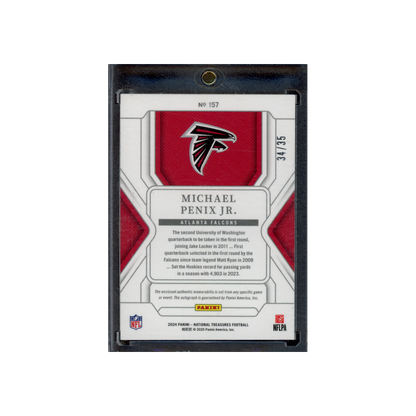 Michael Penix Jr 2024 Panini National Treasures Football RPA /35