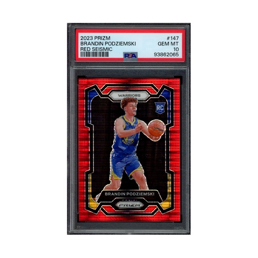 Brandin Podziemski 2023 Panini Prizm Basketball Red Seismic Prizm Rookie /299