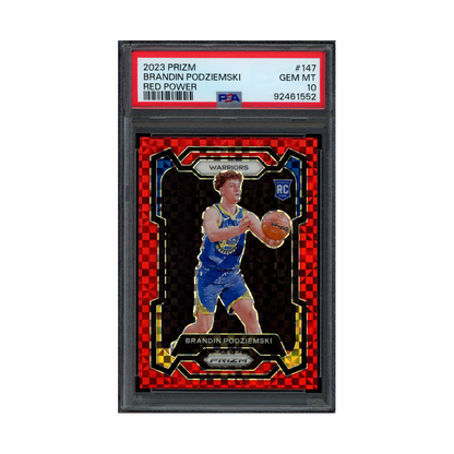 Brandin Podziemski 2023 Panini Prizm Basketball Red Power Prizm Rookie /75 PSA 10