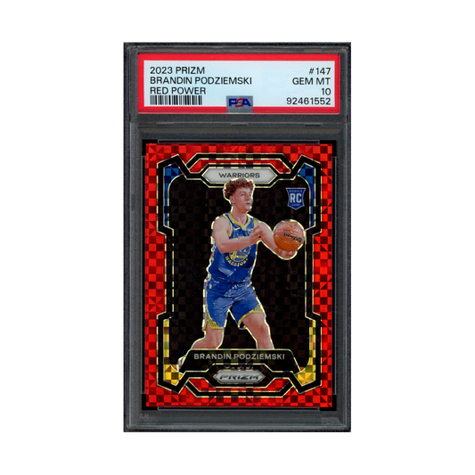 Brandin Podziemski 2023 Panini Prizm Basketball Red Power Prizm Rookie /75 PSA 10