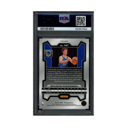Brandin Podziemski 2023 Panini Prizm Basketball Red Power Prizm Rookie /75 PSA 10