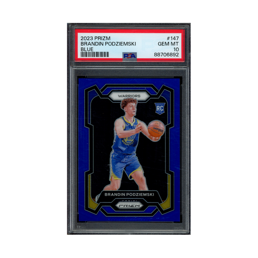 Brandin Podziemski 2023 Panini Prizm Basketball Blue Prizm Rookie /199 PSA 10