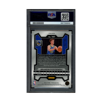 Brandin Podziemski 2023 Panini Prizm Basketball Blue Prizm Rookie /199 PSA 10