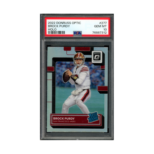 Brock Purdy 2022 Panini Donruss Optic Football Rated Rookie Holo PSA 10