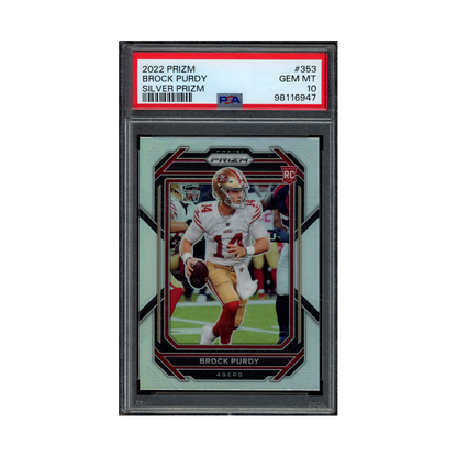 Brock Purdy 2022 Panini Prizm Football Silver Prizm Rookie PSA 10