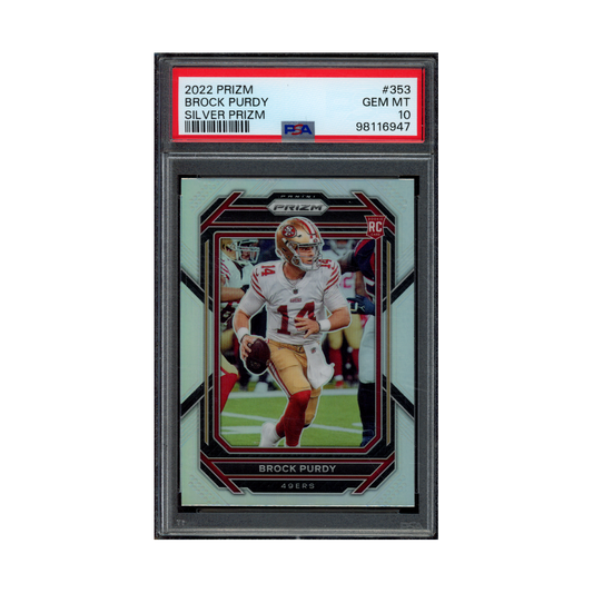 Brock Purdy 2022 Panini Prizm Football Silver Prizm Rookie PSA 10