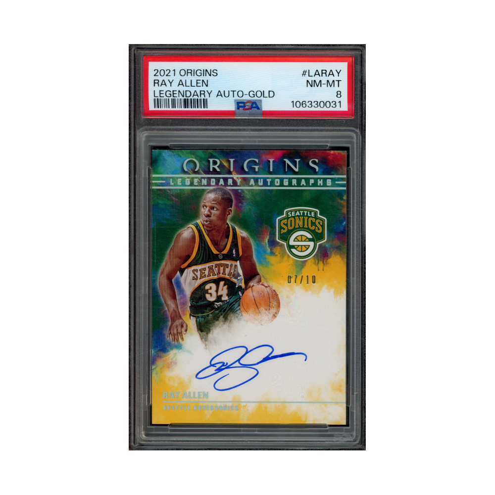 Ray Allen 2021 Panini Origins Basketball Legendary Auto Gold /10 PSA 8