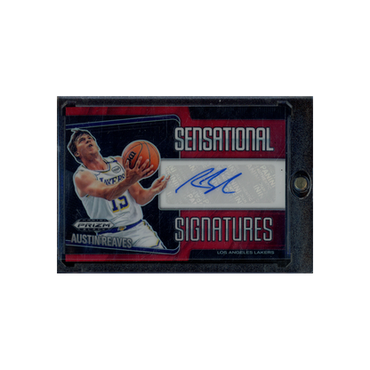 Austin Reaves 2024-25 Panini Prizm Black Basketball Sensational Signatures Auto Red Prizm /99