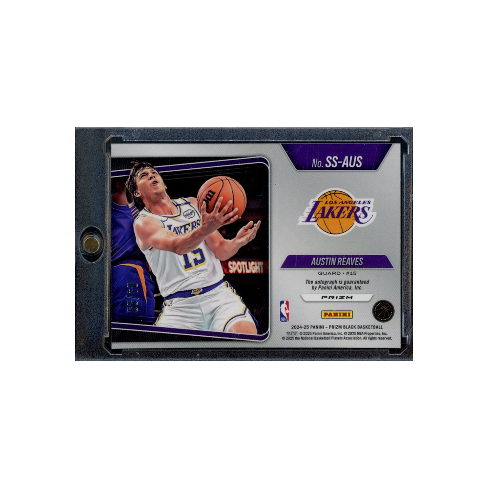Austin Reaves 2024-25 Panini Prizm Black Basketball Sensational Signatures Auto Red Prizm /99