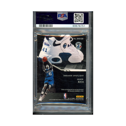 Glen Rice 2021 Panini Noir Basketball Sneaker Spotlight Signatures Auto /99 PSA 9