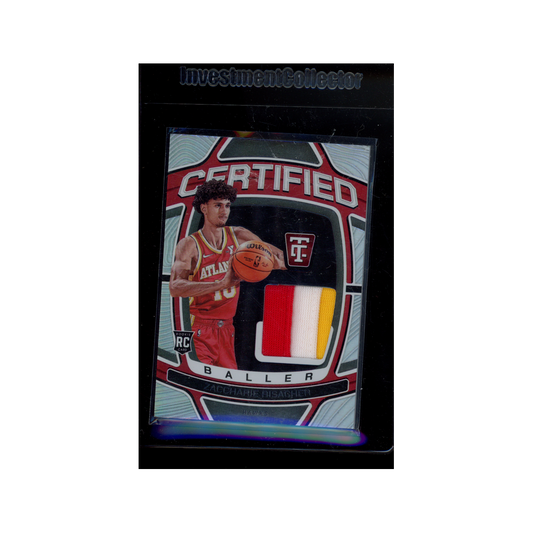 Zaccharie Risacher 2024-25 Panini Totally Certified Basketball Rookie Patch /25