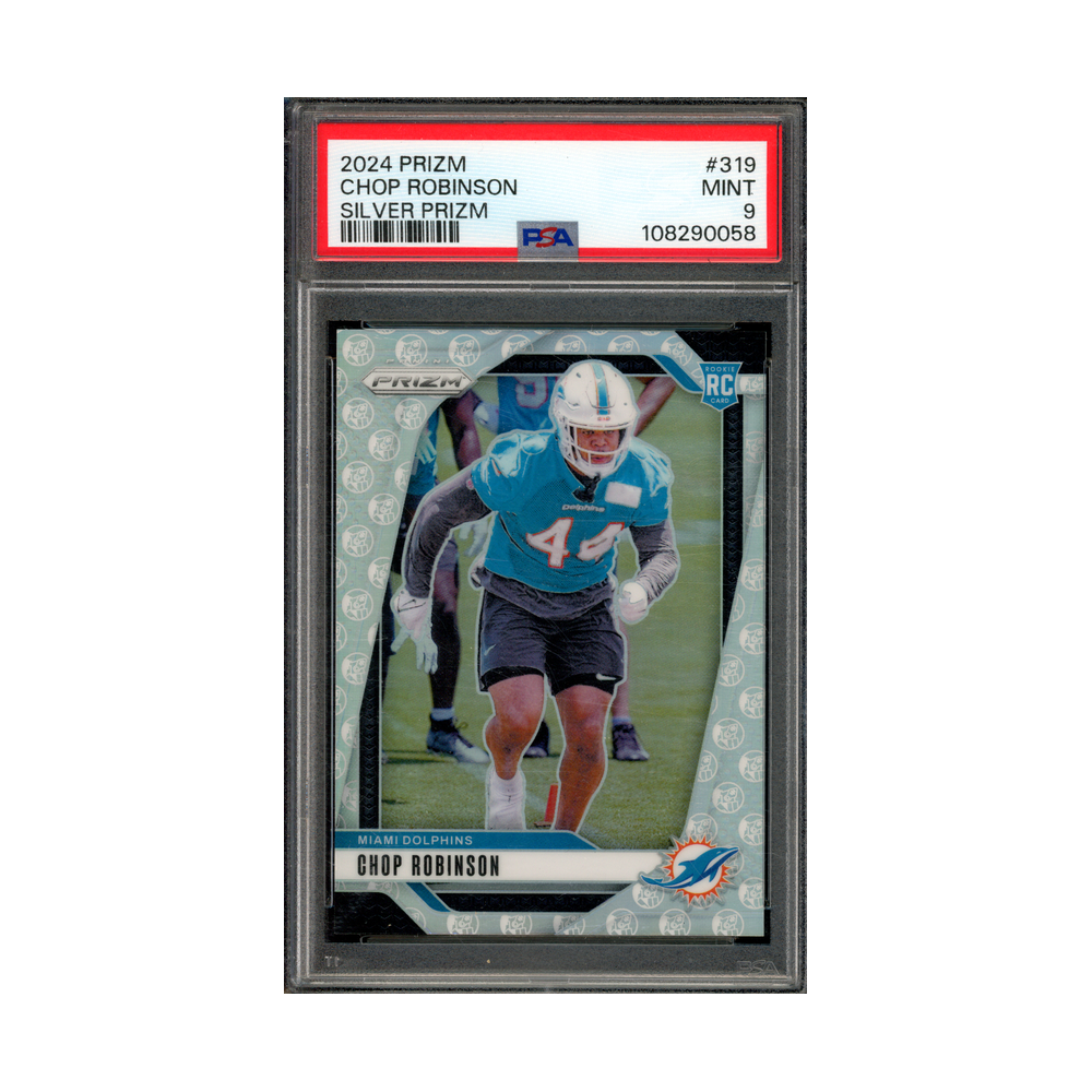 Chop Robinson 2024 Panini Prizm Football Silver Prizm Rookie /3 PSA 9