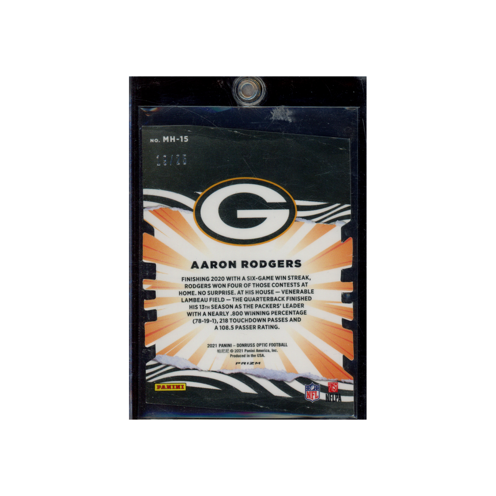 Aaron Rodgers 2021 Panini Donruss Optic Football My House Black Pandora /25