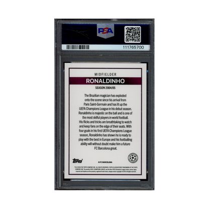 Ronaldinho 2023-24 Topps Lost Rookie Cards Green /99 PSA 10
