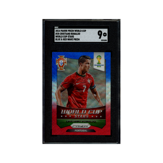Cristiano Ronaldo 2014 Panini Prizm World Cup Stars Blue & Red Wave Prizm SGC 9