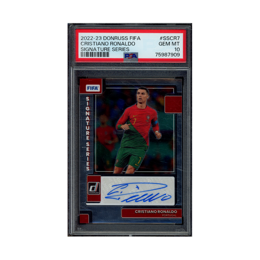 Cristiano Ronaldo 2022 Panini Donruss Fifa Signature Series Auto PSA 10