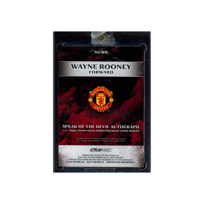 Wayne Rooney 2025 Topps Chrome Manchester United Deluxe Edition Speak of the Devil Auto Black Refractor /10