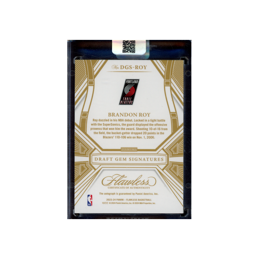 Brandon Roy 2023-24 Panini Flawless Basketball Draft Gem Signatures Auto Gold /10
