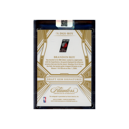 Brandon Roy 2023-24 Panini Flawless Basketball Draft Gem Signatures Auto Gold /10