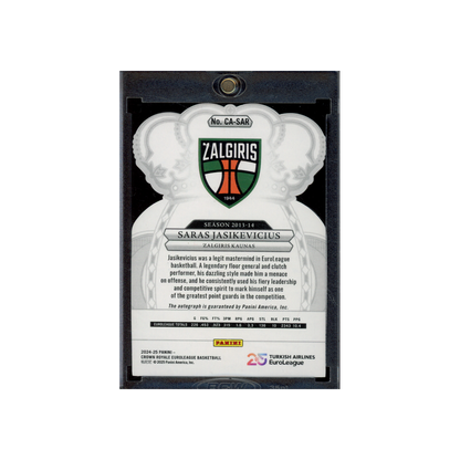 Saras Jasikevicius 2024-25 Panini Crown Royale Euroleague Basketball Auto /25