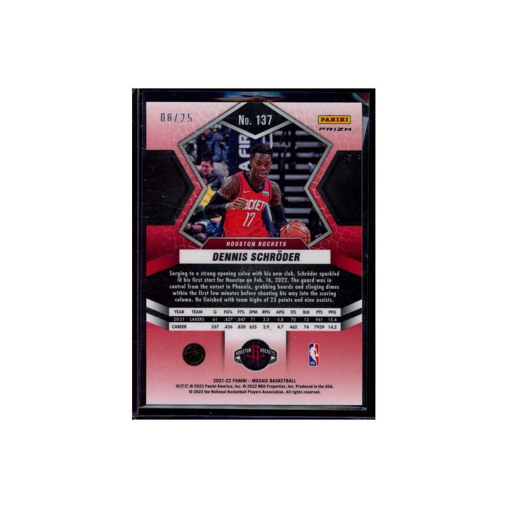 Dennis Schröder 2021-22 Panini Mosaic Basketball White /25