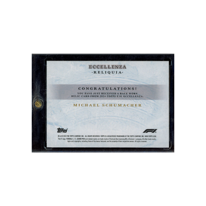 Michael Schumacher 2024 Topps Eccellenza Reliquia Patch /49