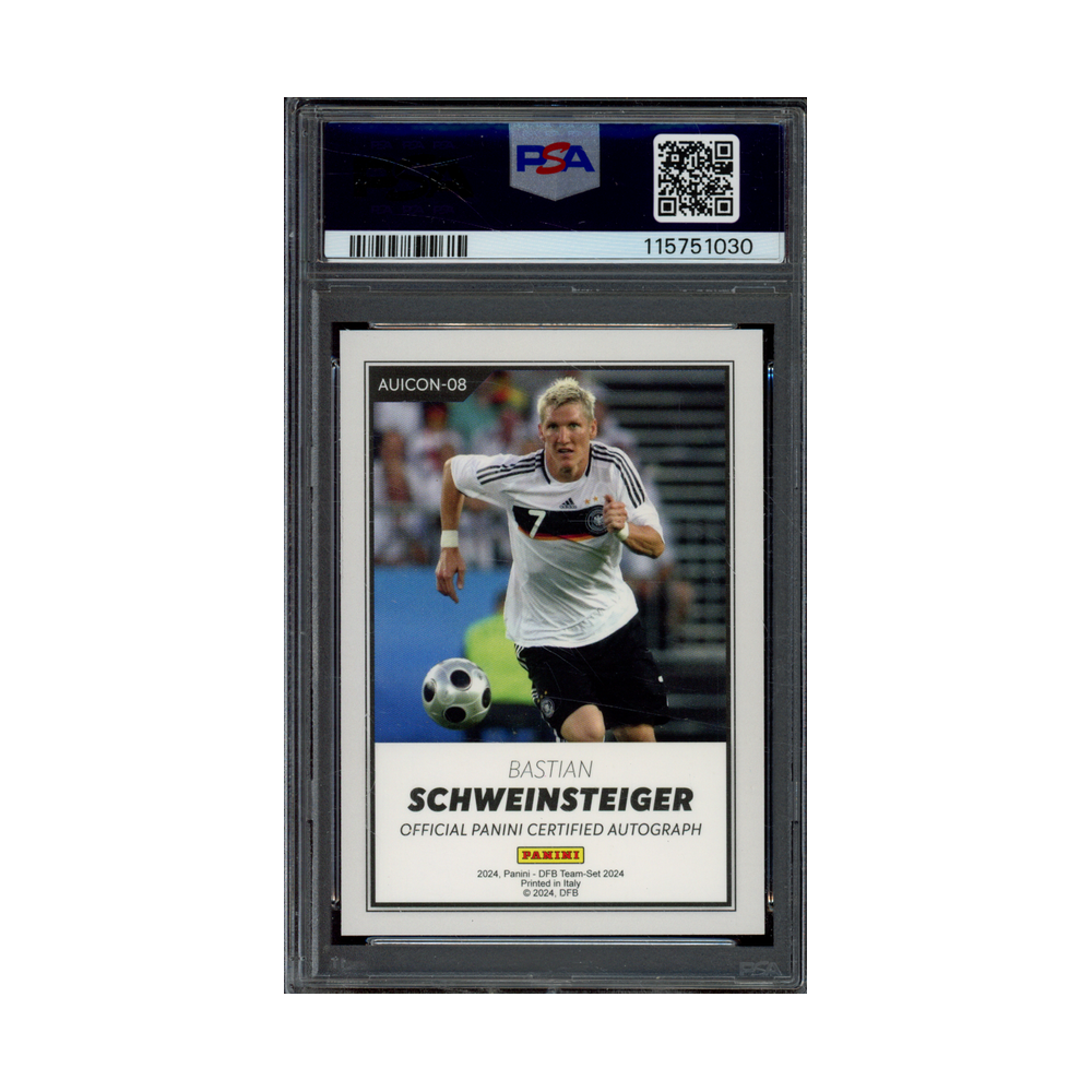 Bastian Schweinsteiger 2024 Panini DFB Team Set Icons Auto Red /10 PSA 10