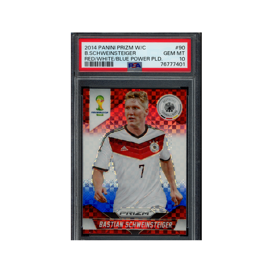 Bastian Schweinsteiger 2014 Panini Prizm World Cup Red White Blue Power Prizm PSA 10