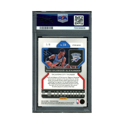 Shai Gilgeous-Alexander 2021 Panini Prizm Basketball Green Choice Prizm /8 PSA 8