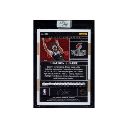 Shaedon Sharpe 2024-25 Panini One and One Basketball Silver /75