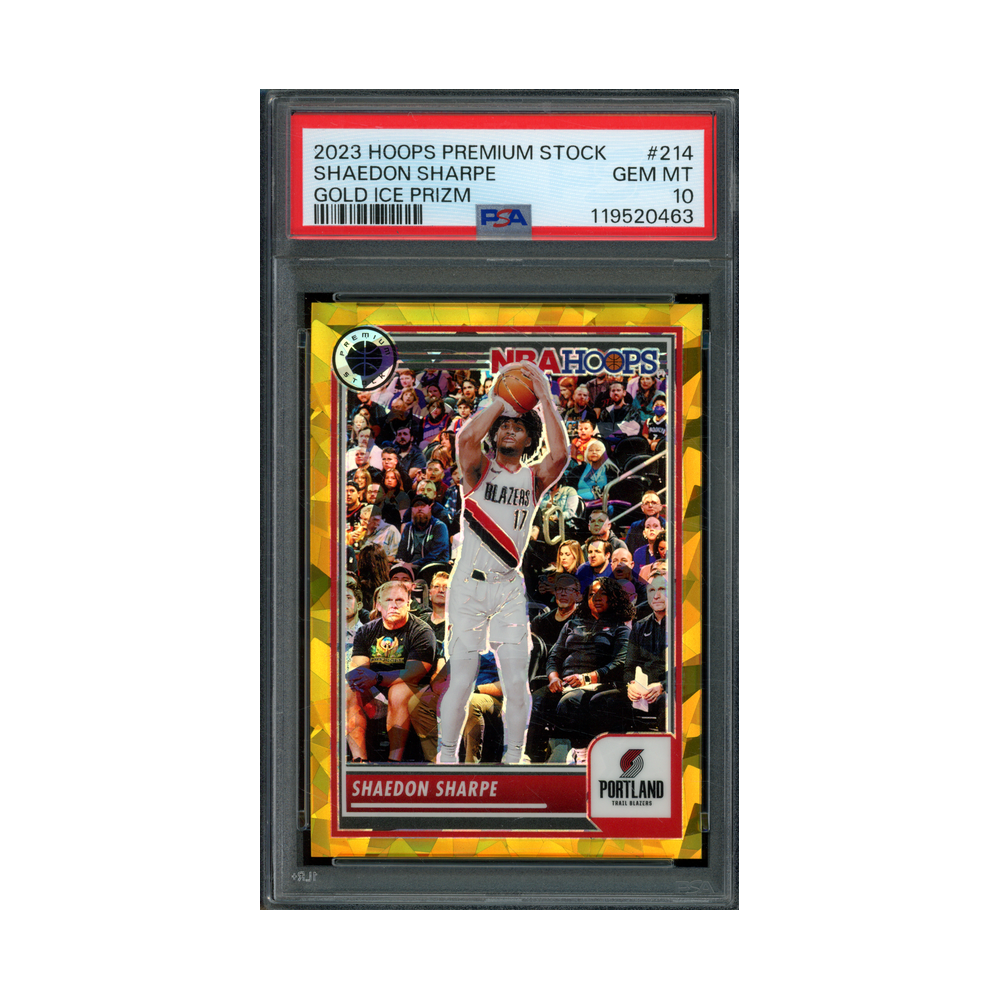 Shaedon Sharpe 2023 Panini Hoops Premium Stock Basketball Gold Ice Prizm /10 PSA 10