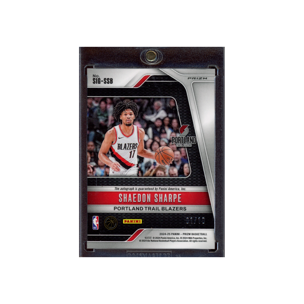 Shaedon Sharpe 2024-25 Panini Prizm Basketball Gold Wave Prizm Auto /10
