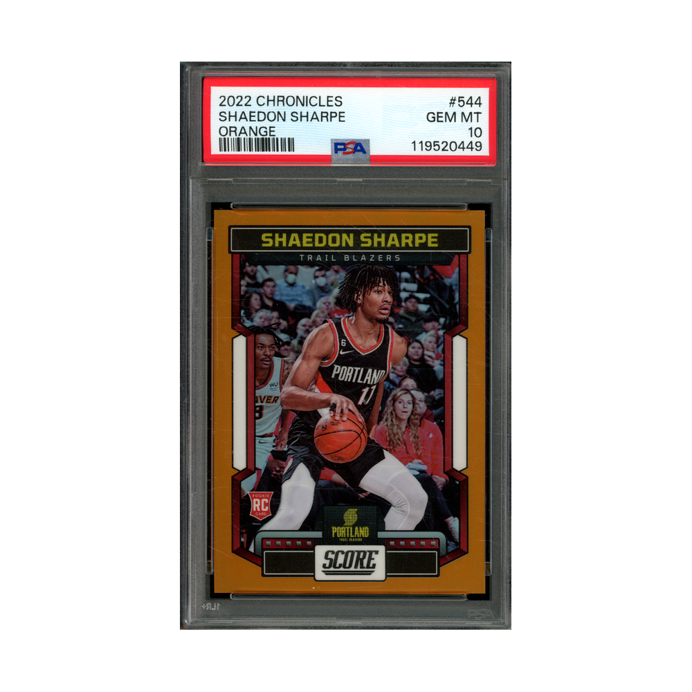 Shaedon Sharpe 2022 Panini Chronicles Basketball Rookie Orange /75 PSA 10
