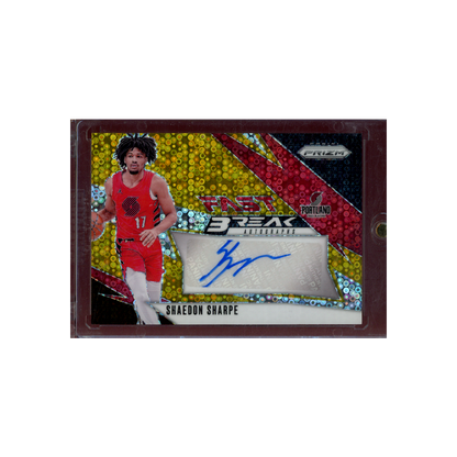 Shaedon Sharpe 2024-25 Panini Prizm Basketball Fast Break Auto Gold /10