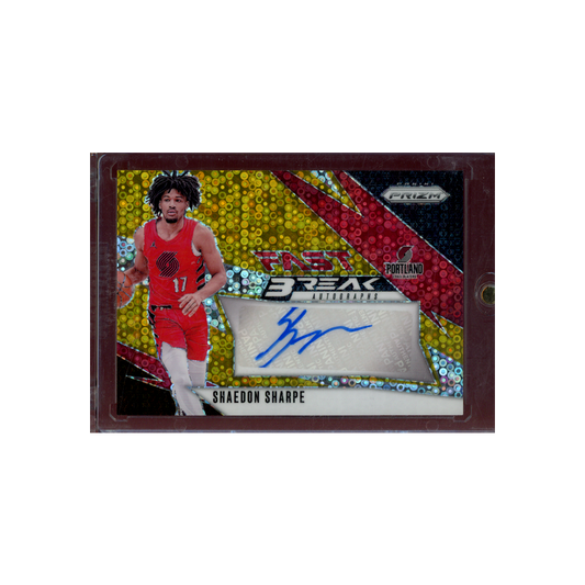 Shaedon Sharpe 2024-25 Panini Prizm Basketball Fast Break Auto Gold /10