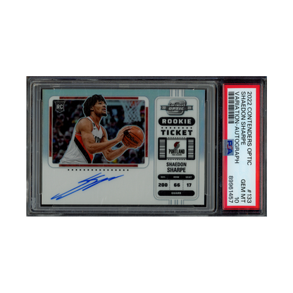 Shaedon Sharpe 2022 Panini Contenders Optic Basketball Rookie Ticket Variation Auto PSA 10