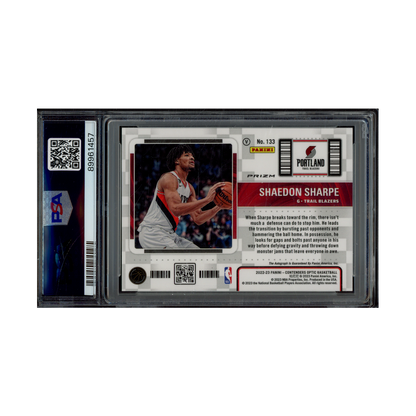 Shaedon Sharpe 2022 Panini Contenders Optic Basketball Rookie Ticket Variation Auto PSA 10