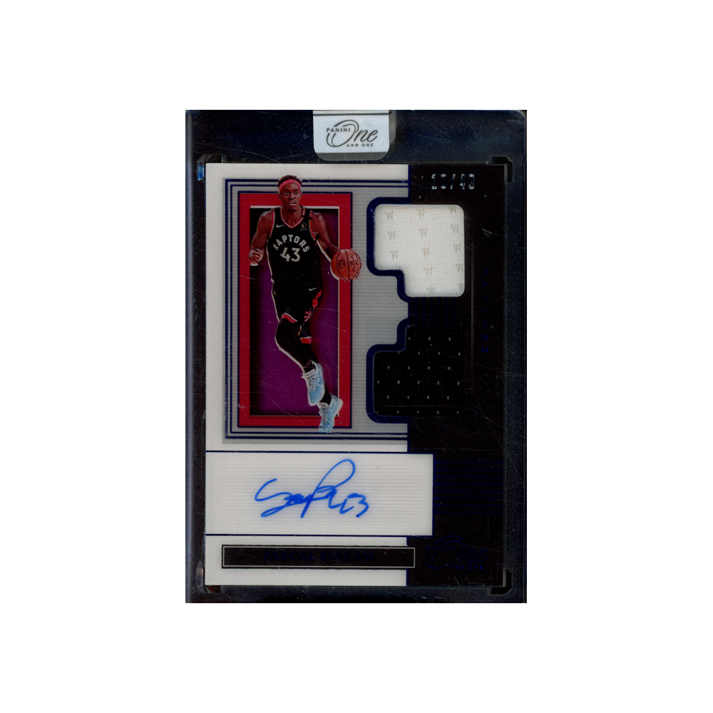 Pascal Siakam 2019-20 Panini One and One Basketball Patch Auto Blue /49