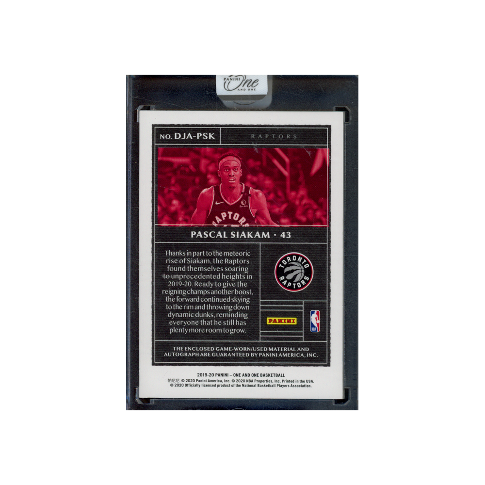 Pascal Siakam 2019-20 Panini One and One Basketball Patch Auto Blue /49