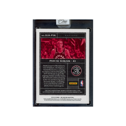 Pascal Siakam 2019-20 Panini One and One Basketball Patch Auto Blue /49