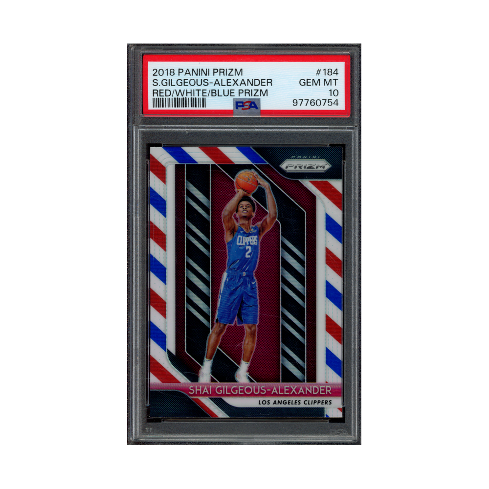 Shai Gilgeous-Alexander 2018 Panini Prizm Basketball Red White Blue Prizm Rookie PSA 10