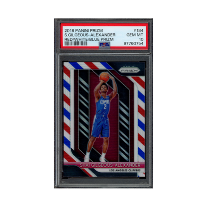 Shai Gilgeous-Alexander 2018 Panini Prizm Basketball Red White Blue Prizm Rookie PSA 10